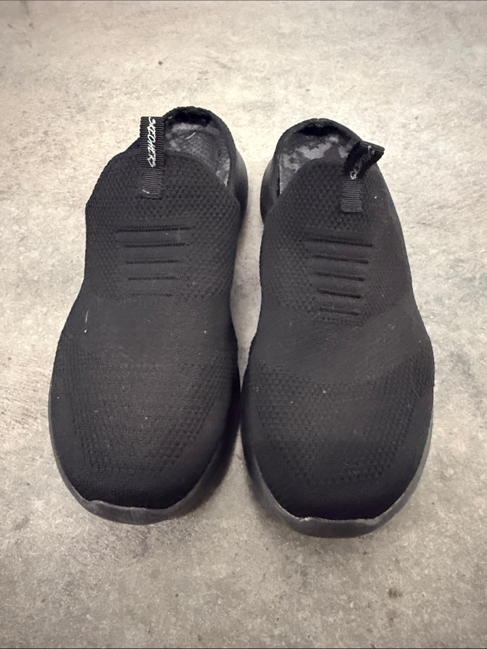 Skechers Women's Black Slip-On Knit Walking Sneakers